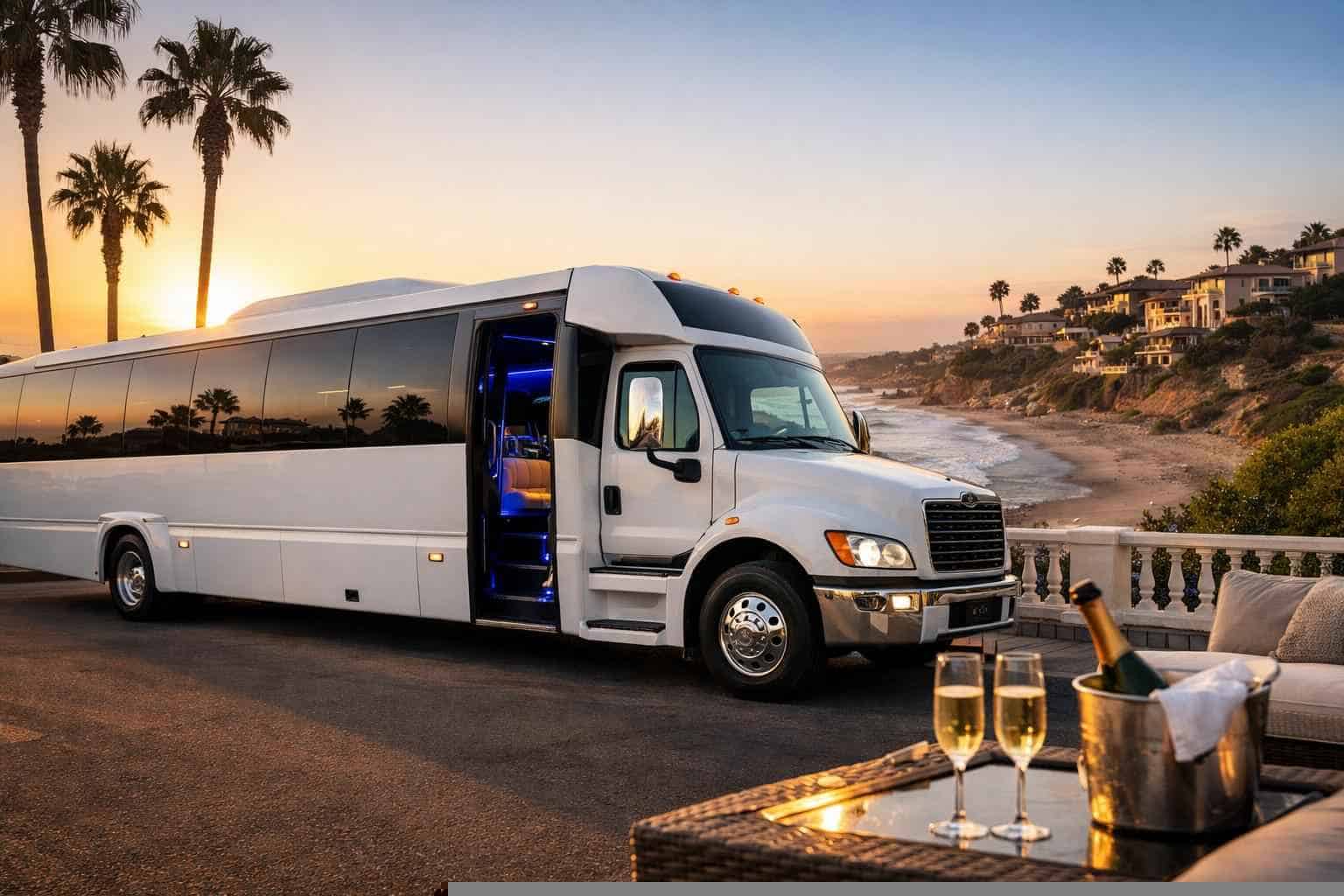 Del Mar CA White Party Bus Rental