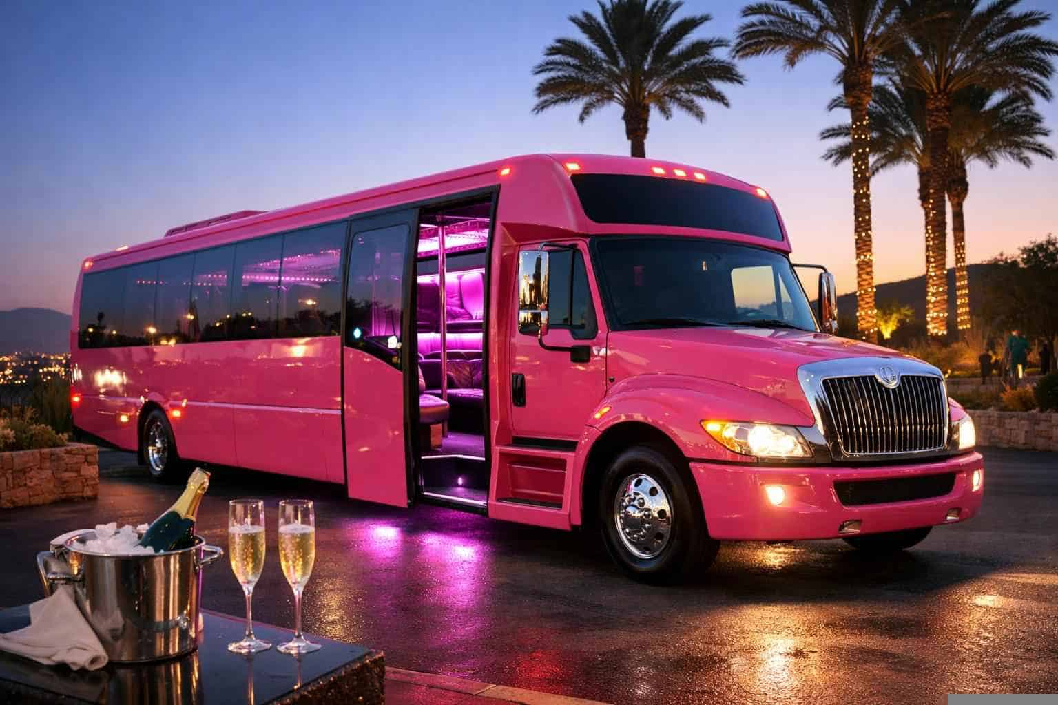 El Cajon CA Pink Party Bus Rental