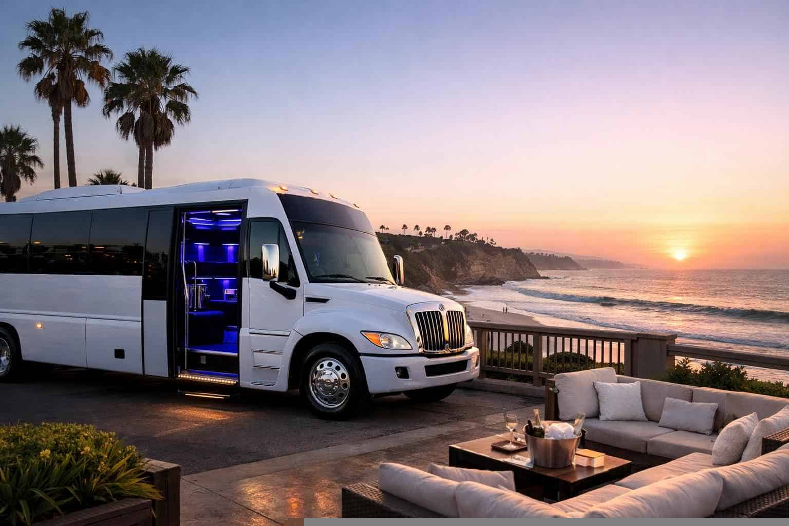 Encinitas CA White Party Bus Rental
