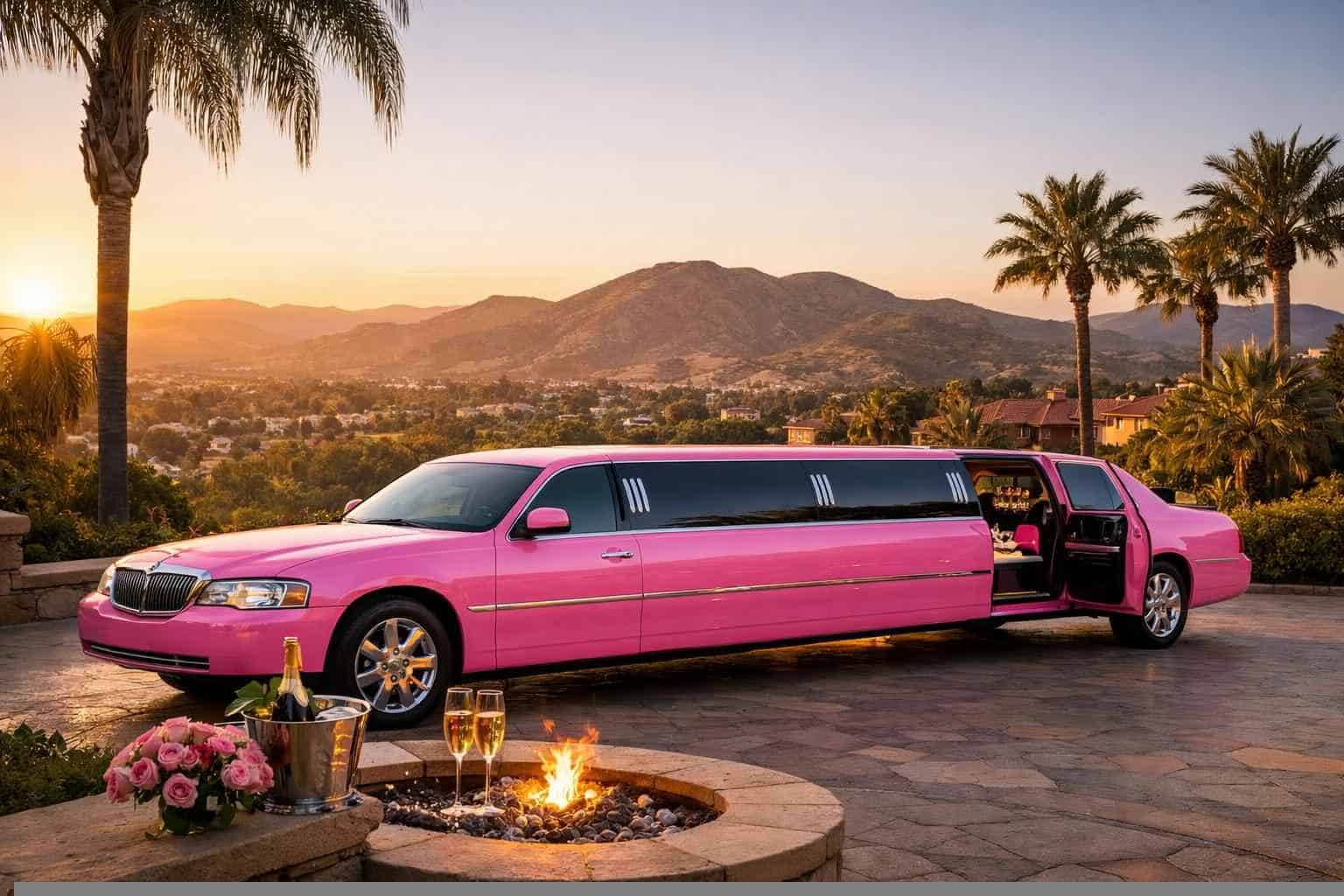 Escondido CA Pink Limo Rental