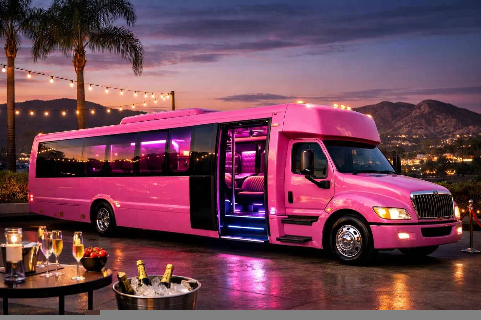 Escondido CA Pink Party Bus Rental