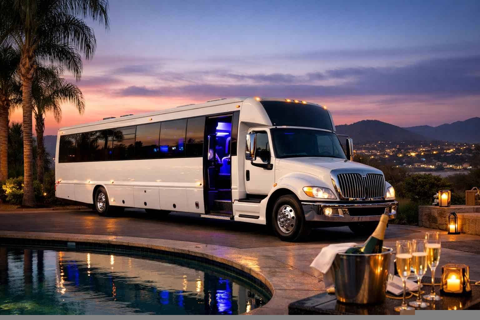 Escondido CA White Party Bus Rental