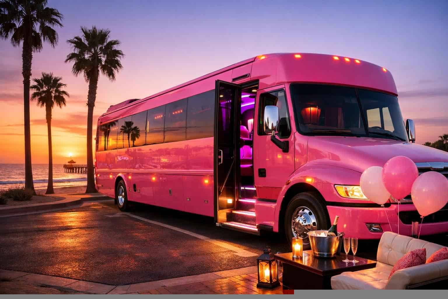 Imperial Beach CA Pink Party Bus Rental