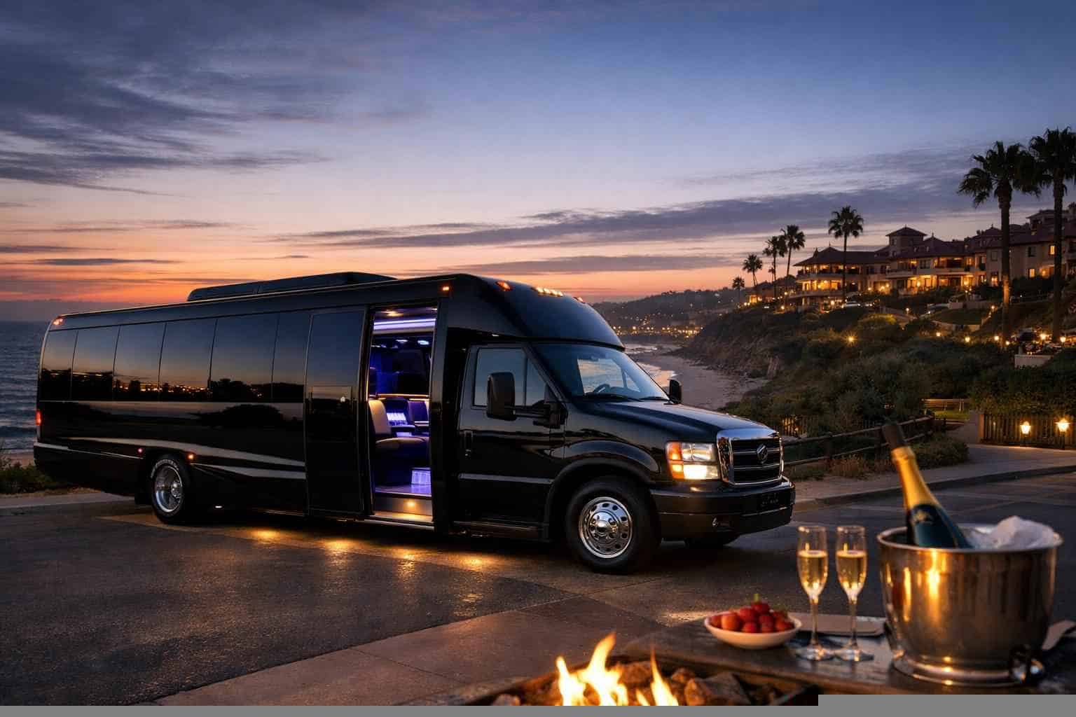 Limo Bus Rental Near Me Del Mar CA