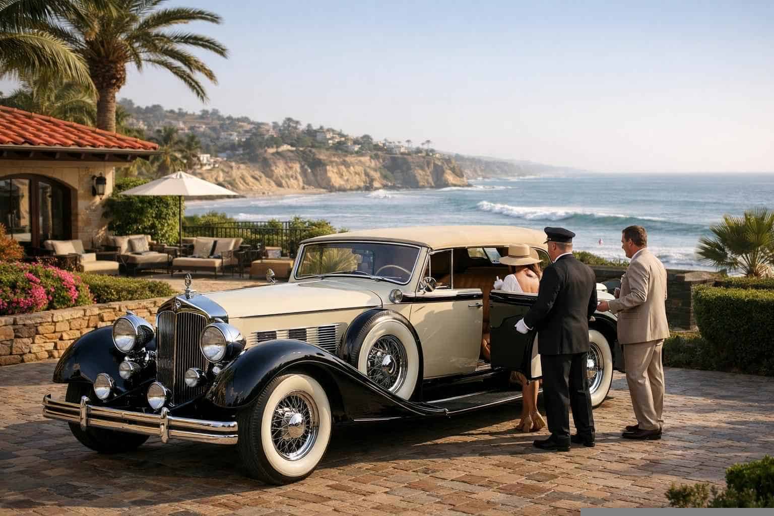Luxury Antique Vehicle Rental with Driver in Del Mar California