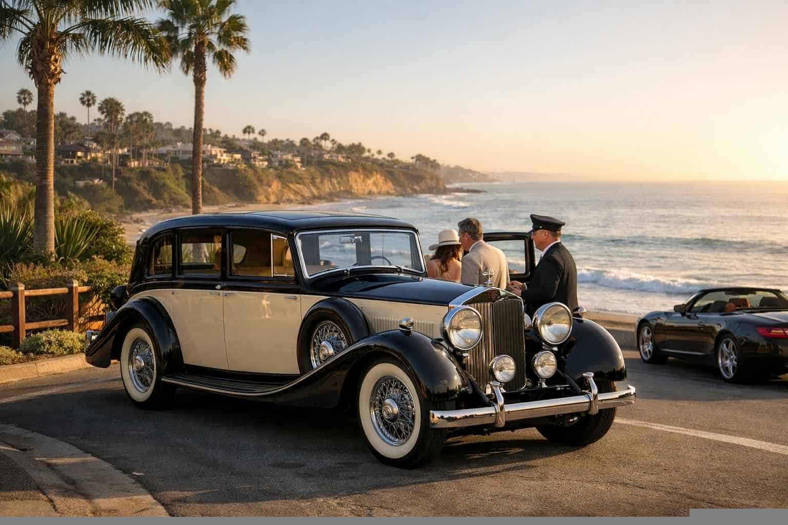Luxury Antique Vehicle Rental with Driver in Solana Beach California