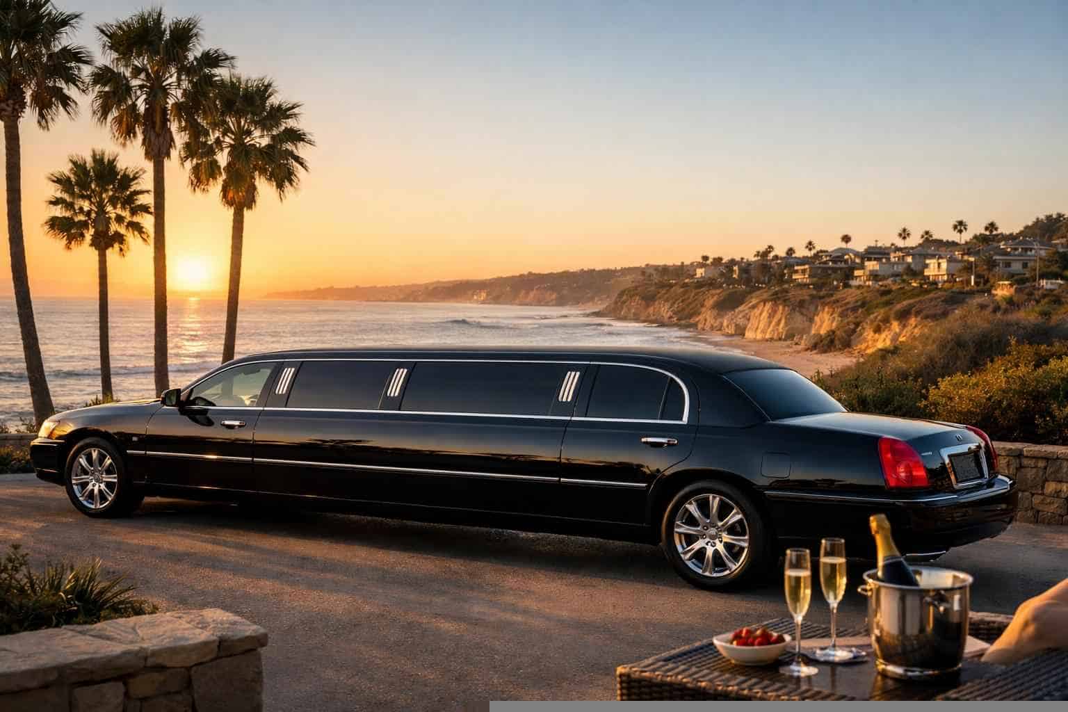 Luxury Black Limo Rental in Solana Beach California