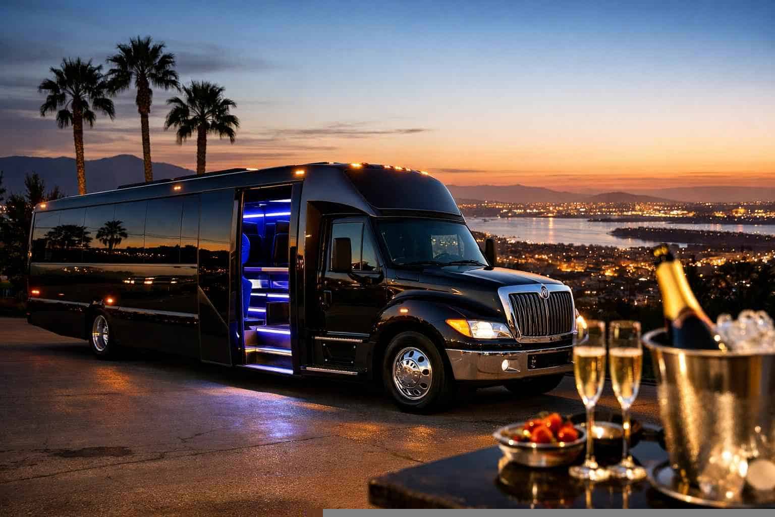 Luxury Black Party Bus Rental in Chula Vista California