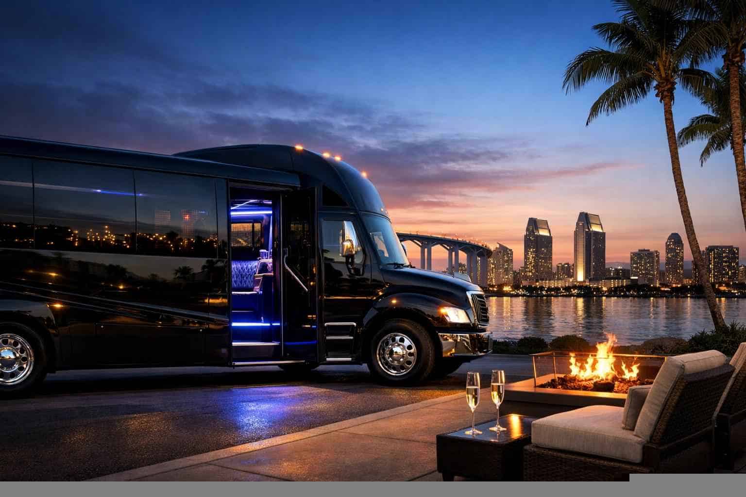 Luxury Black Party Bus Rental in Coronado California