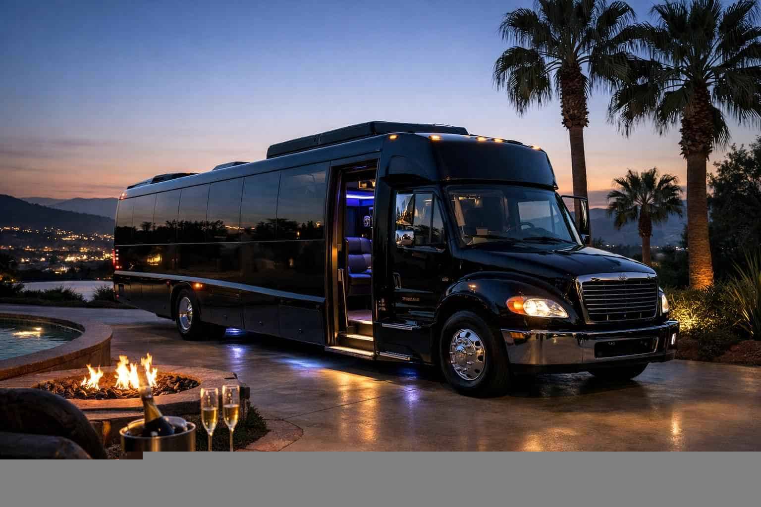 Luxury Black Party Bus Rental in El Cajon California
