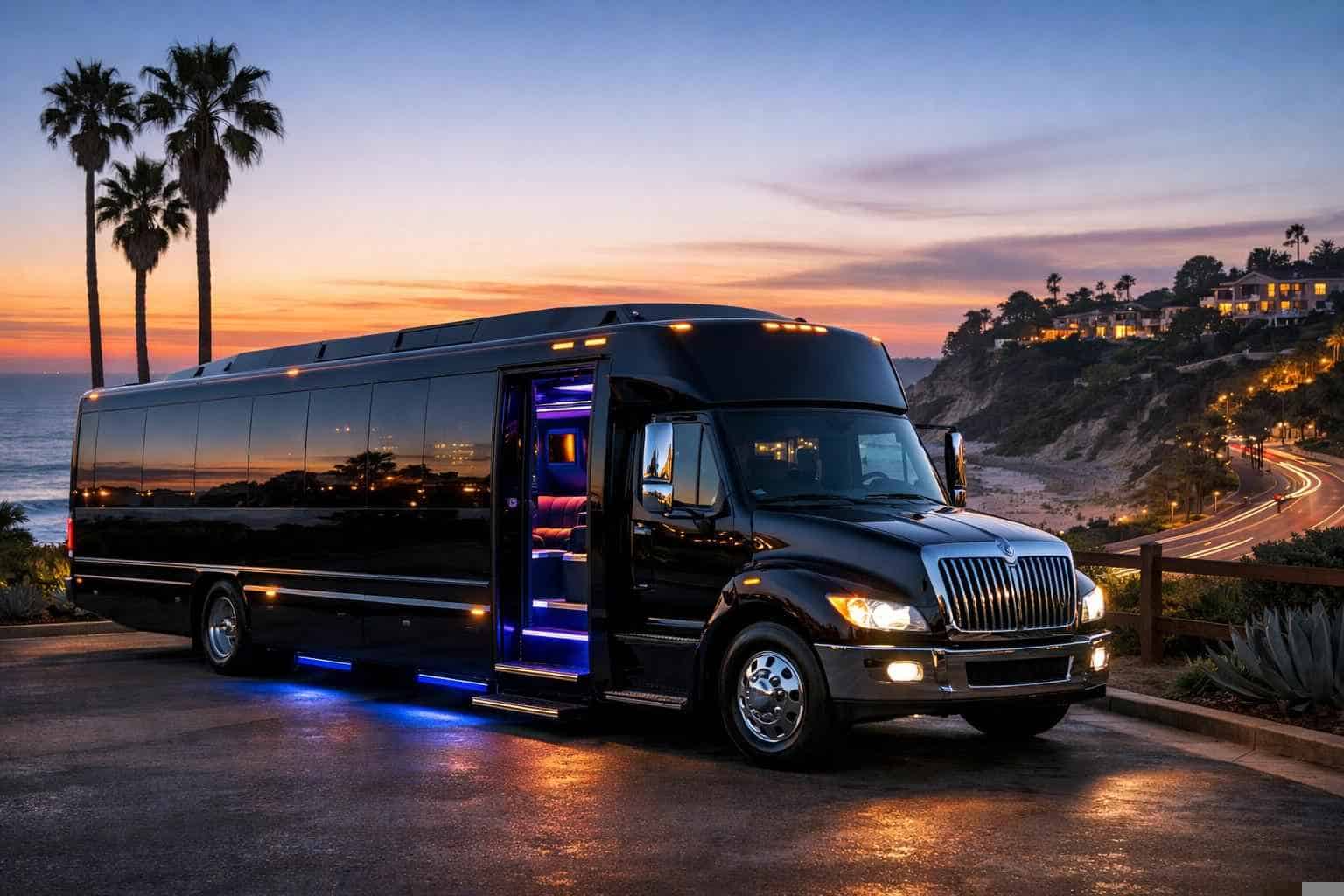 Luxury Black Party Bus Rental in Encinitas California