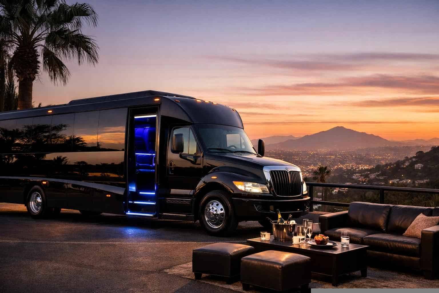 Luxury Black Party Bus Rental in La Mesa California