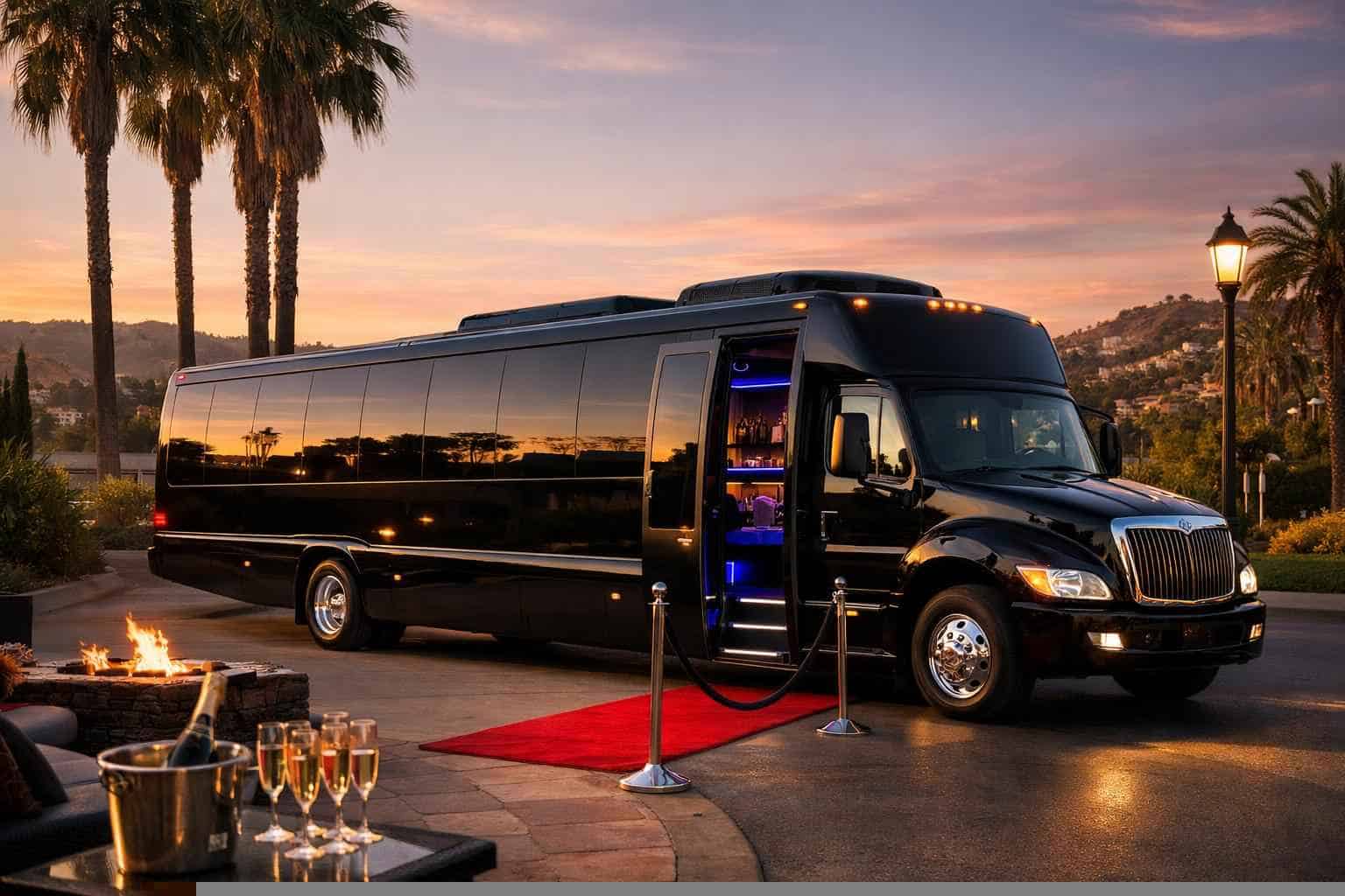 Luxury Black Party Bus Rental in Lemon Grove California