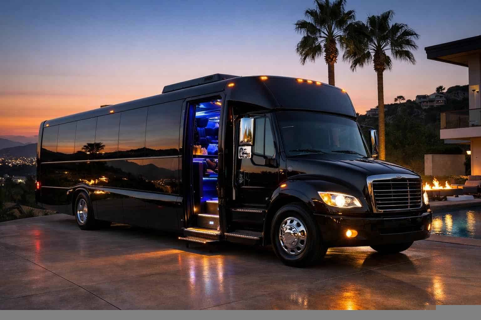 Luxury Black Party Bus Rental in Poway California