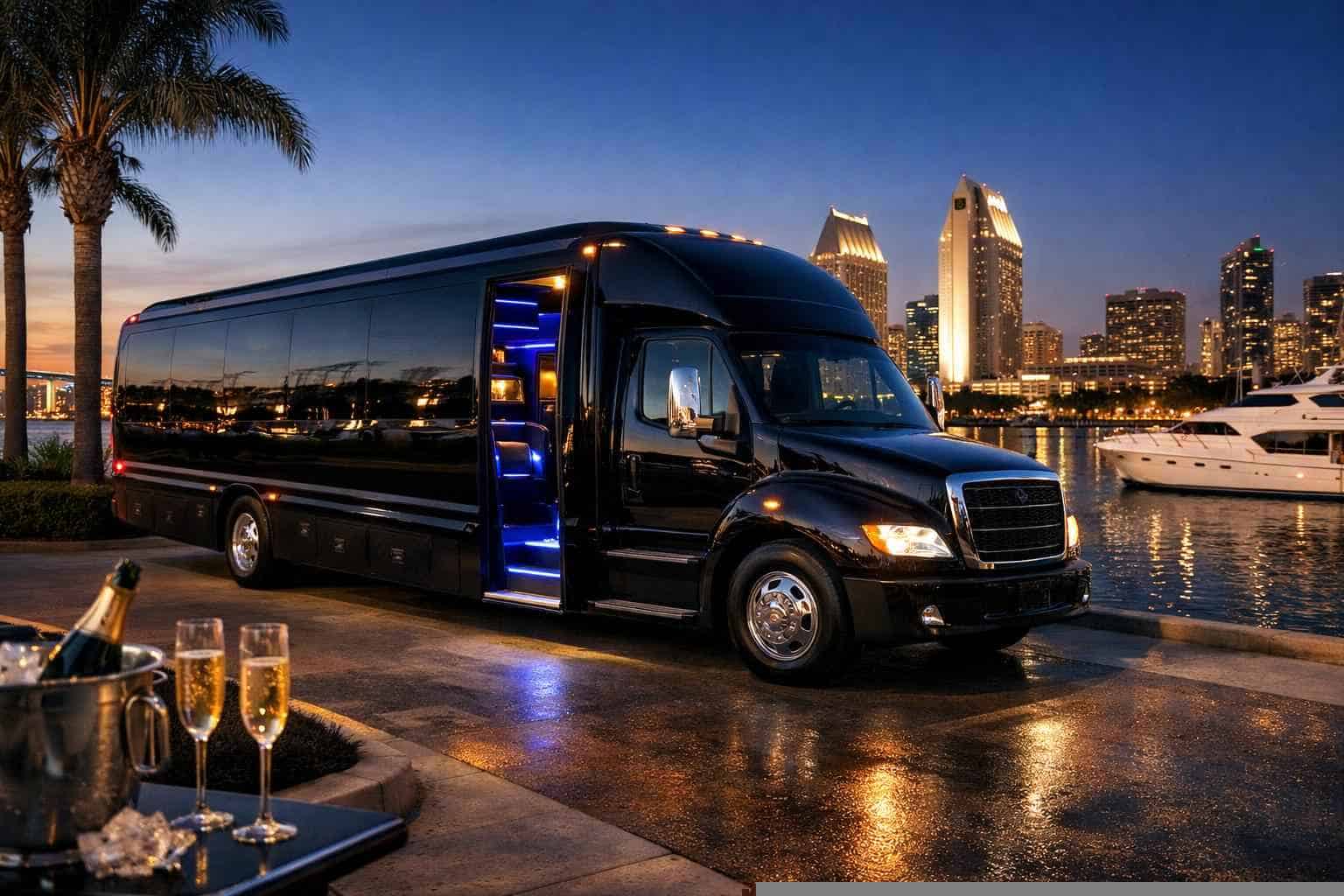 Luxury Black Party Bus Rental in San Diego California
