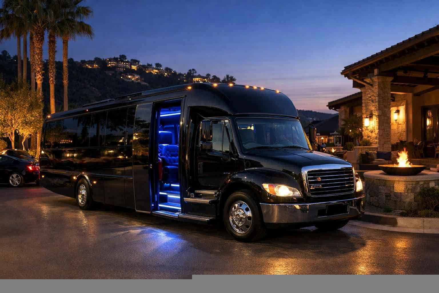 Luxury Black Party Bus Rental in San Marcos California