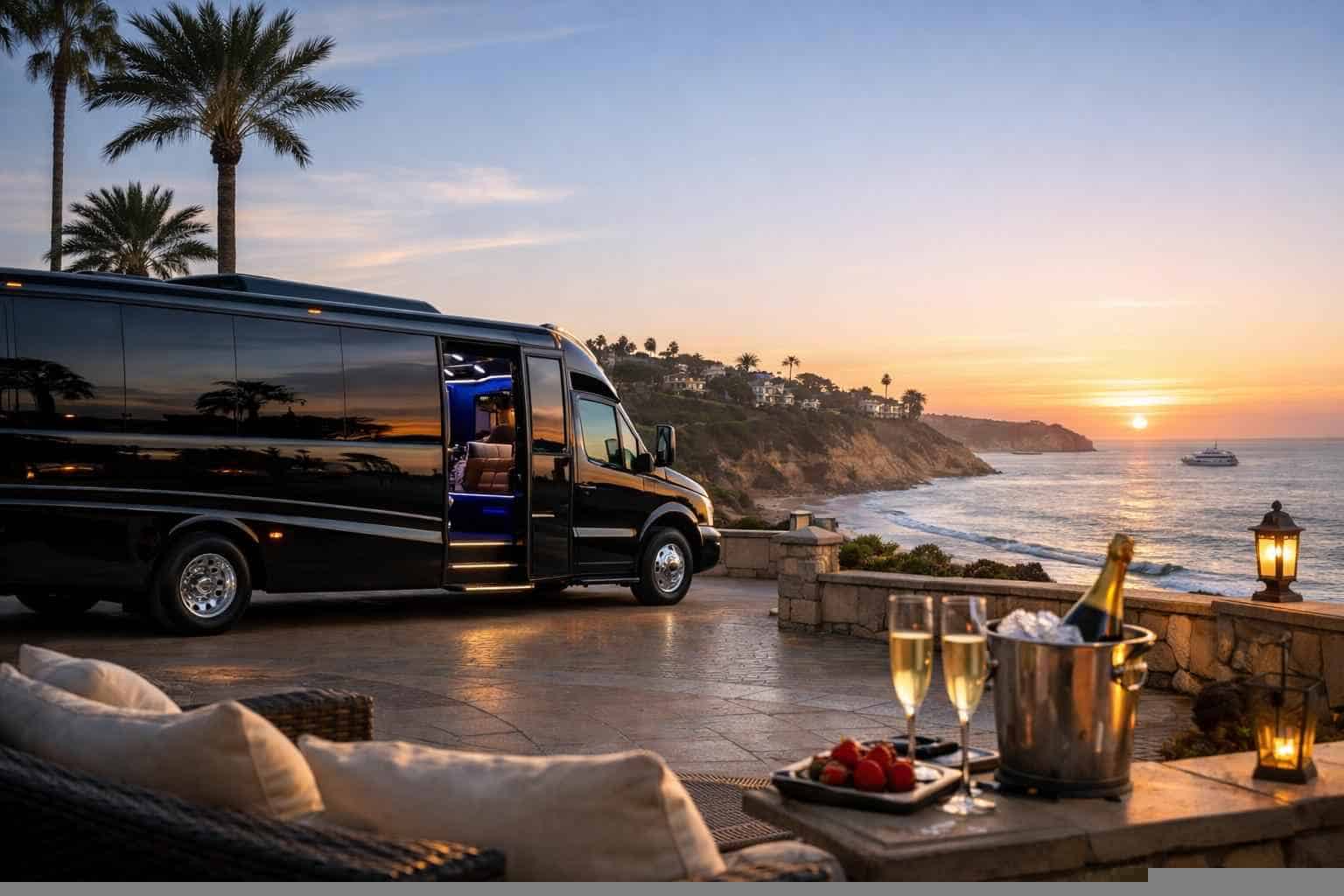 Luxury Limo Bus Rental in Del Mar California