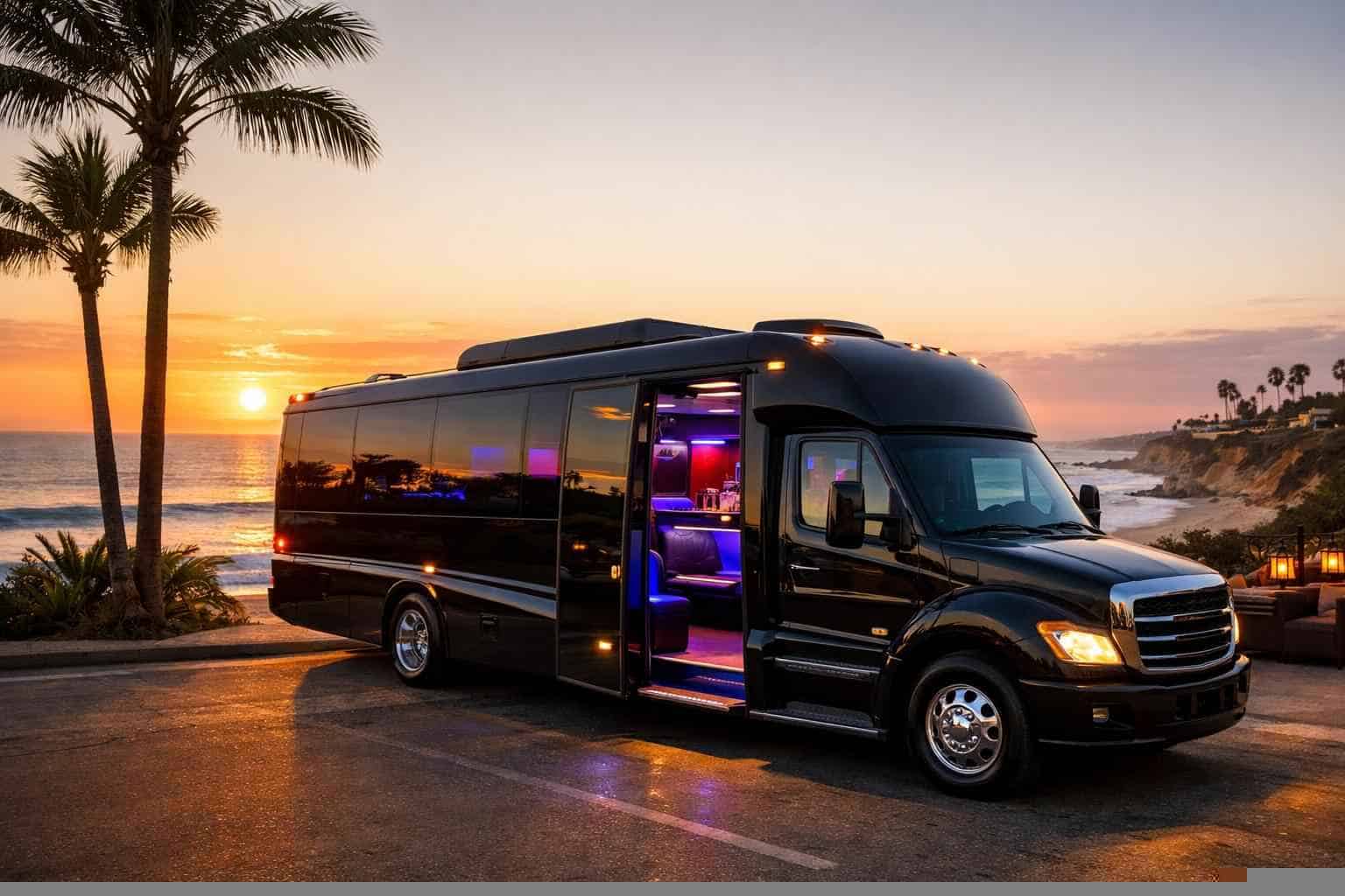 Luxury Party Bus Rental in Solana Beach California