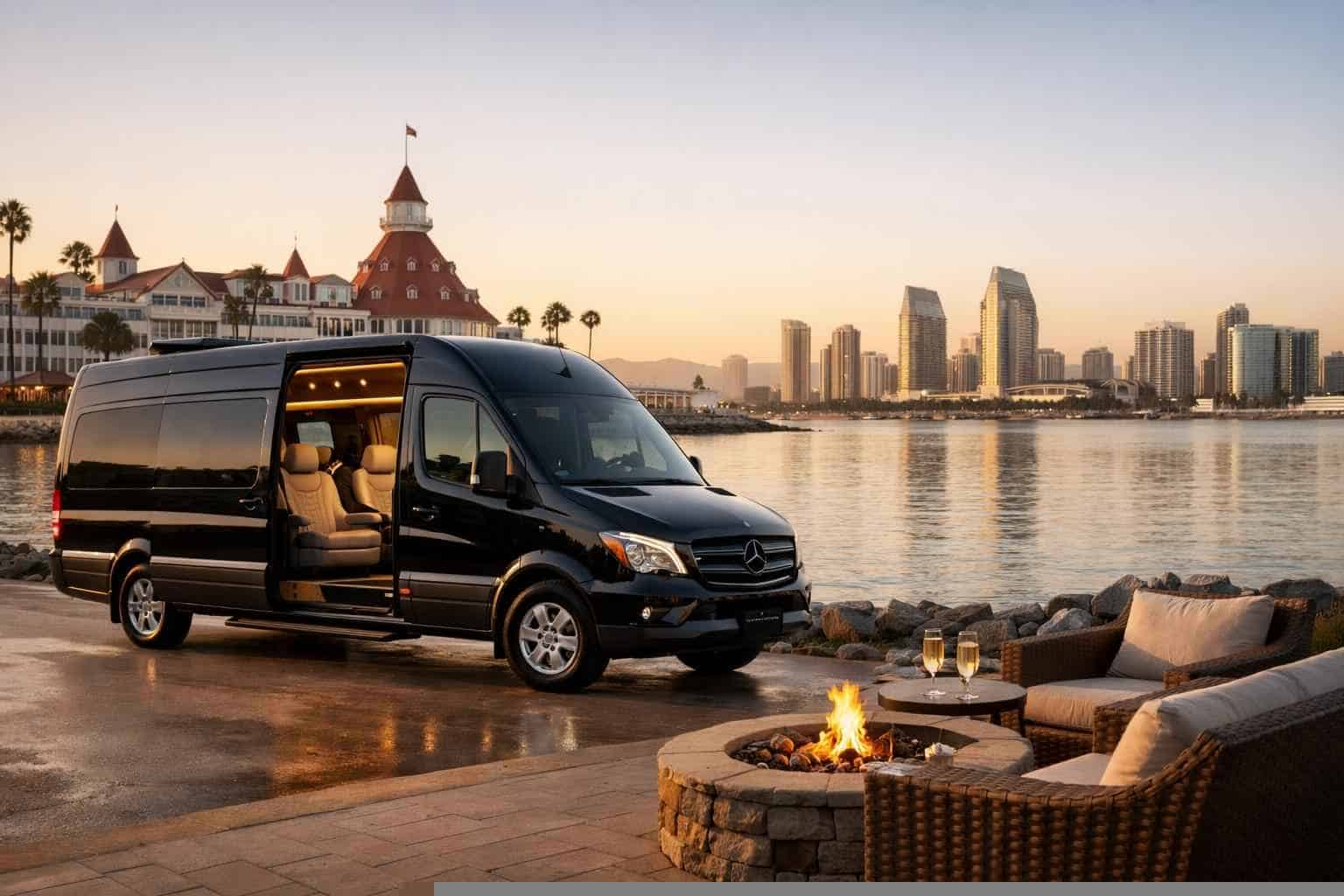Luxury Passenger Van With Driver In Coronado California