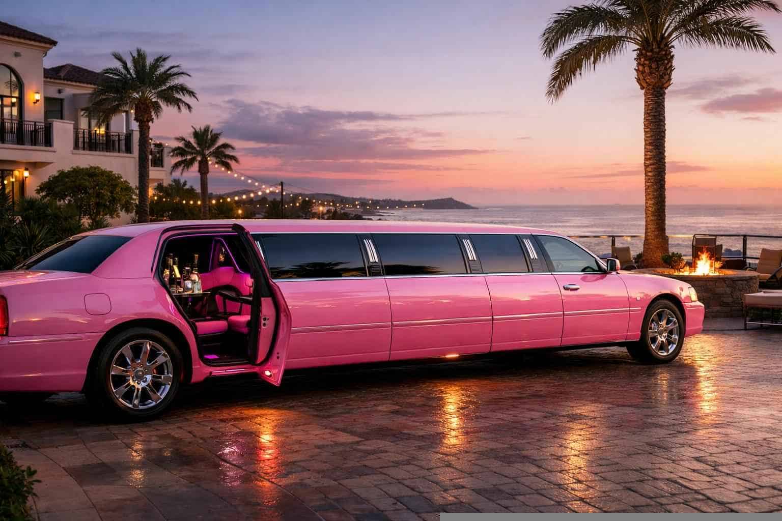 Luxury Pink Limo Rental In Carlsbad California