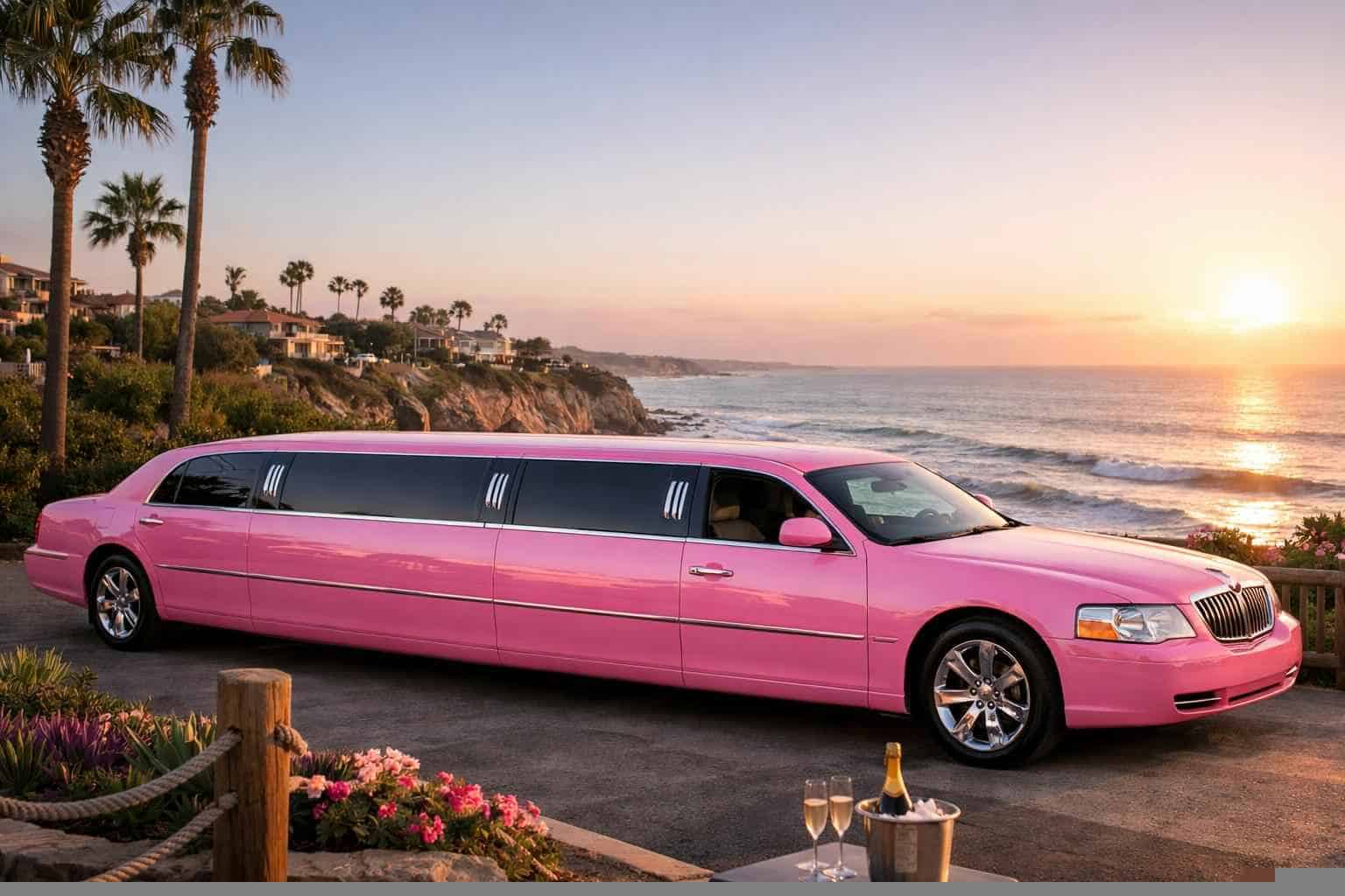 Luxury Pink Limo Rental in Encinitas California