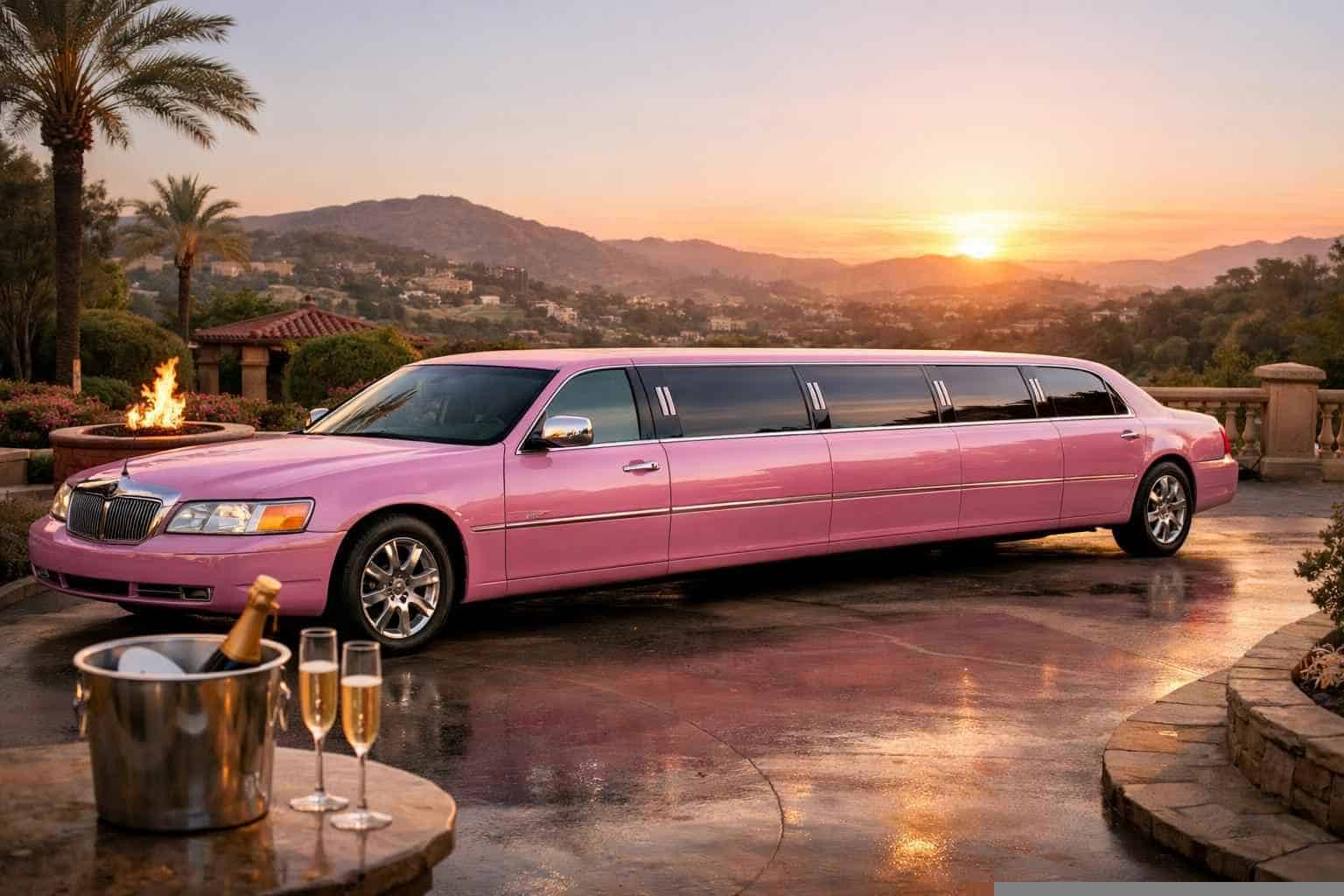Luxury Pink Limo Rental in Escondido California