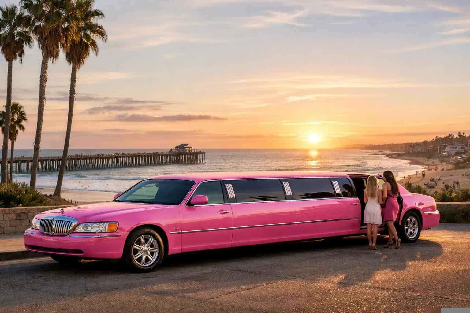 Luxury Pink Limo Rental in Oceanside California