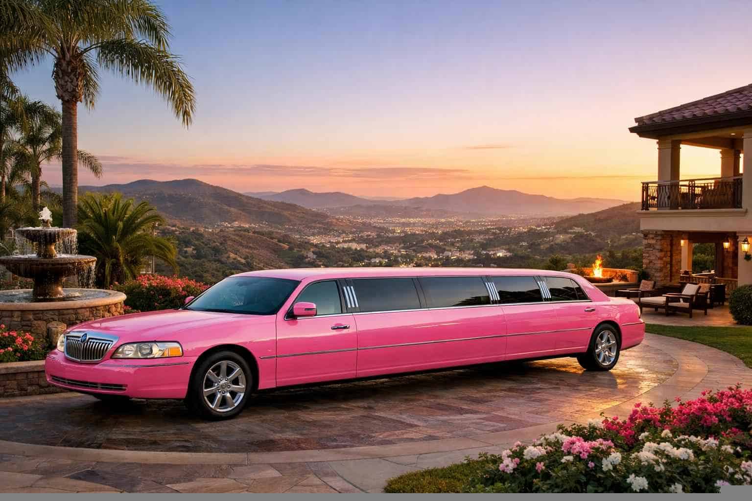 Luxury Pink Limo Rental in Poway California