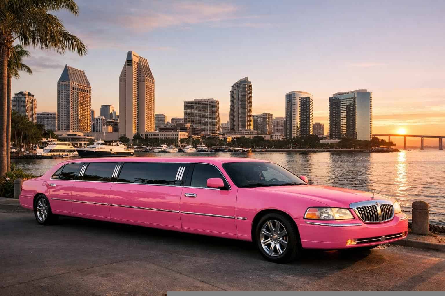 Luxury Pink Limo Rental in San Diego California