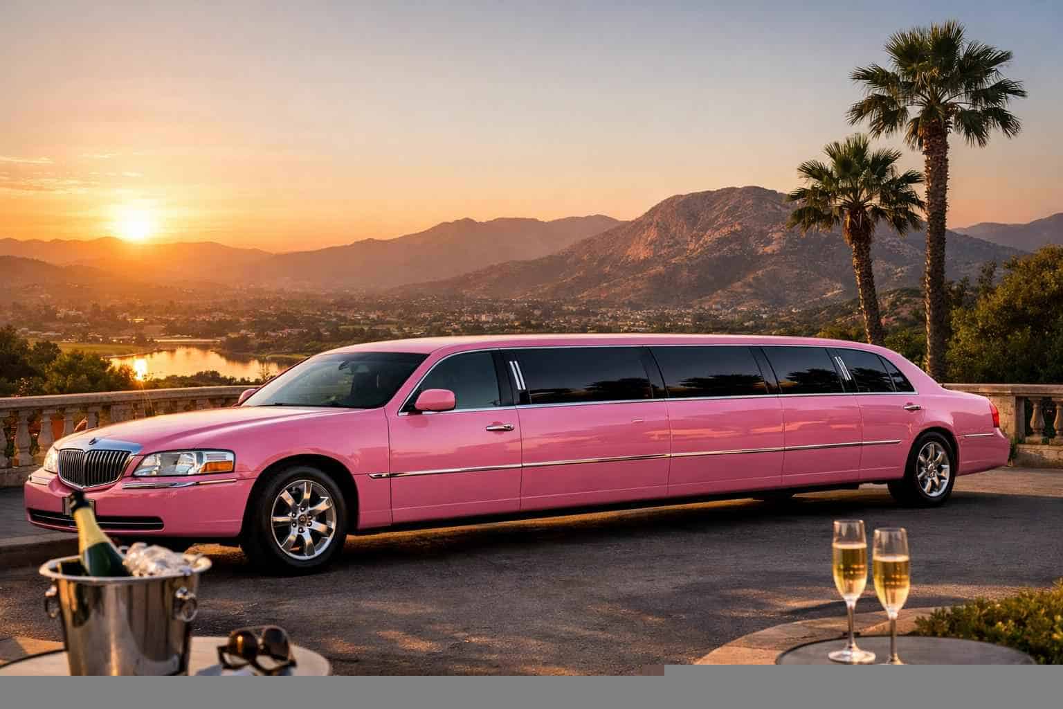 Luxury Pink Limo Rental in Santee California