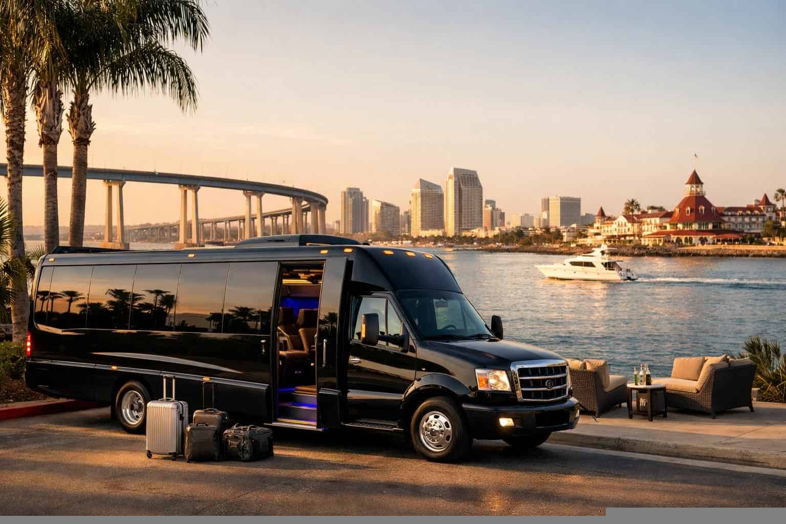 Luxury Shuttle Bus Rental in Coronado California