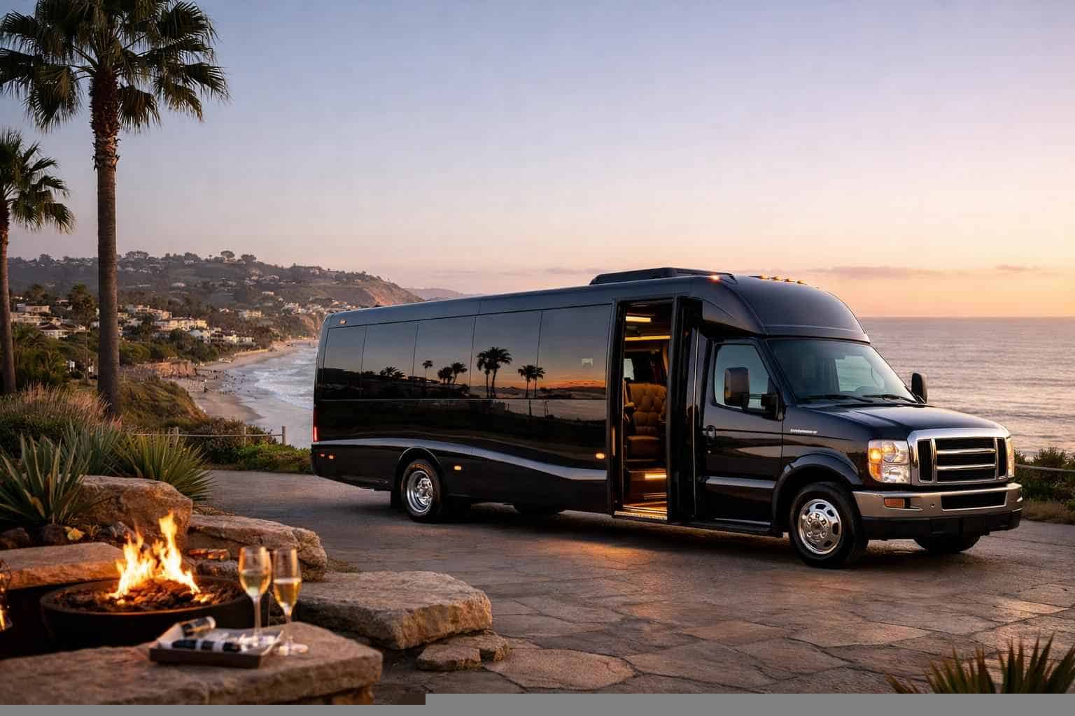 Luxury Shuttle Bus Rental in Del Mar California