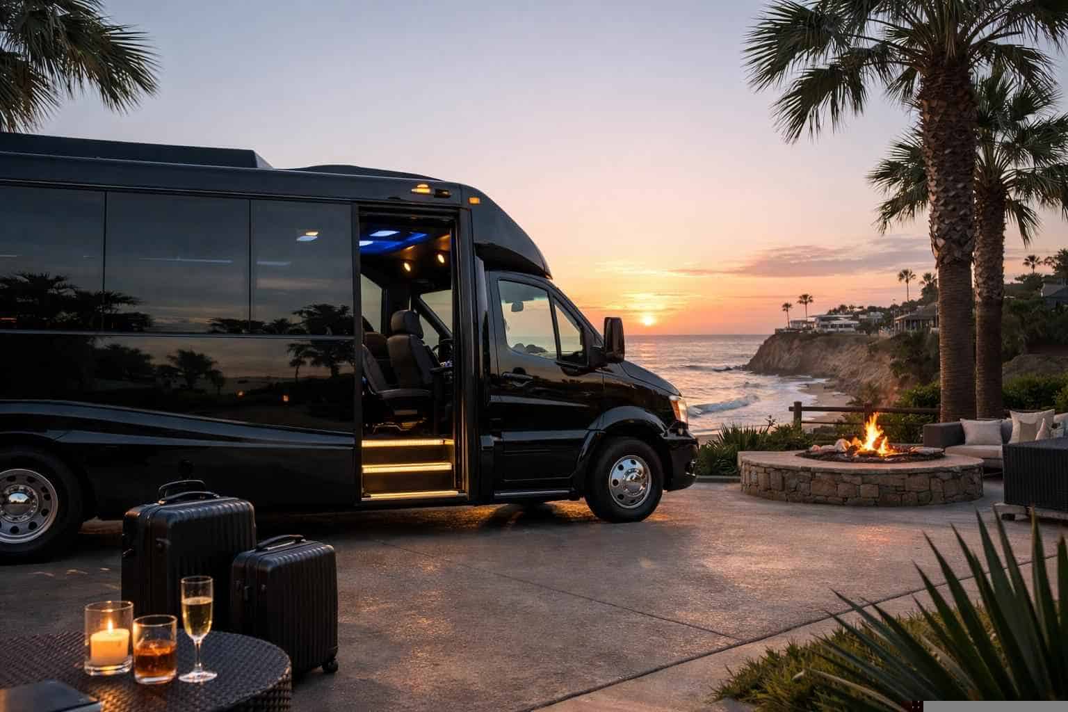 Luxury Shuttle Bus Rental in Solana Beach California