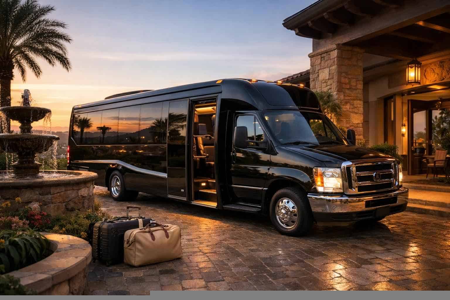 Luxury Shuttle Bus Rental in Vista California
