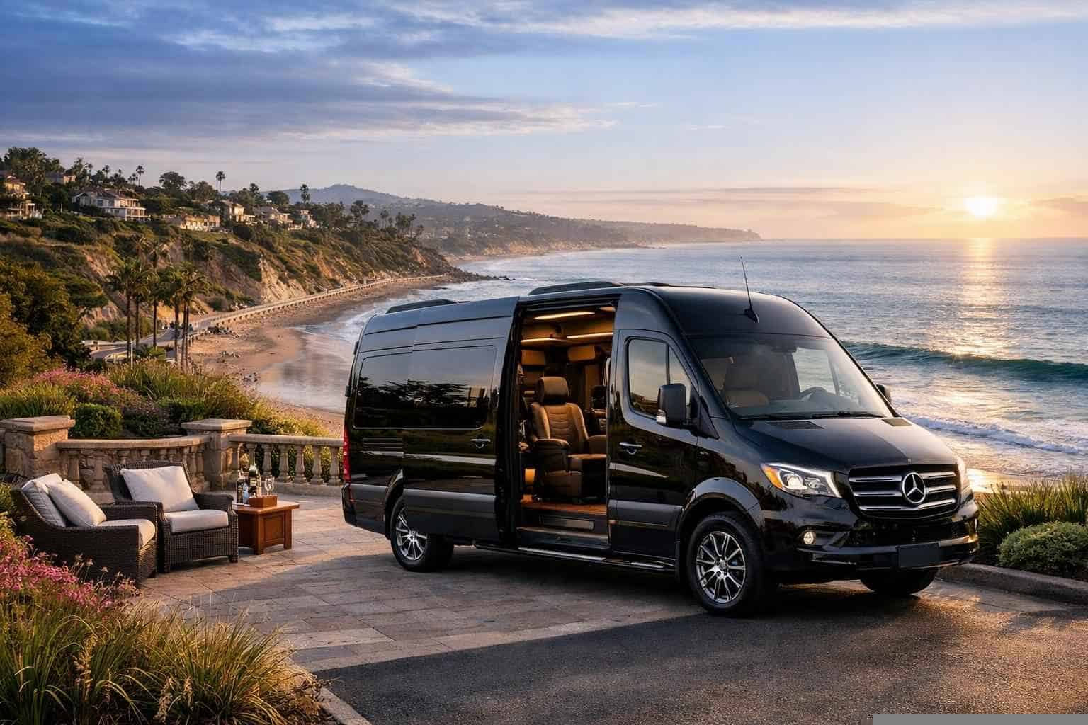 Luxury Sprinter Van Rental with Driver in Del Mar California
