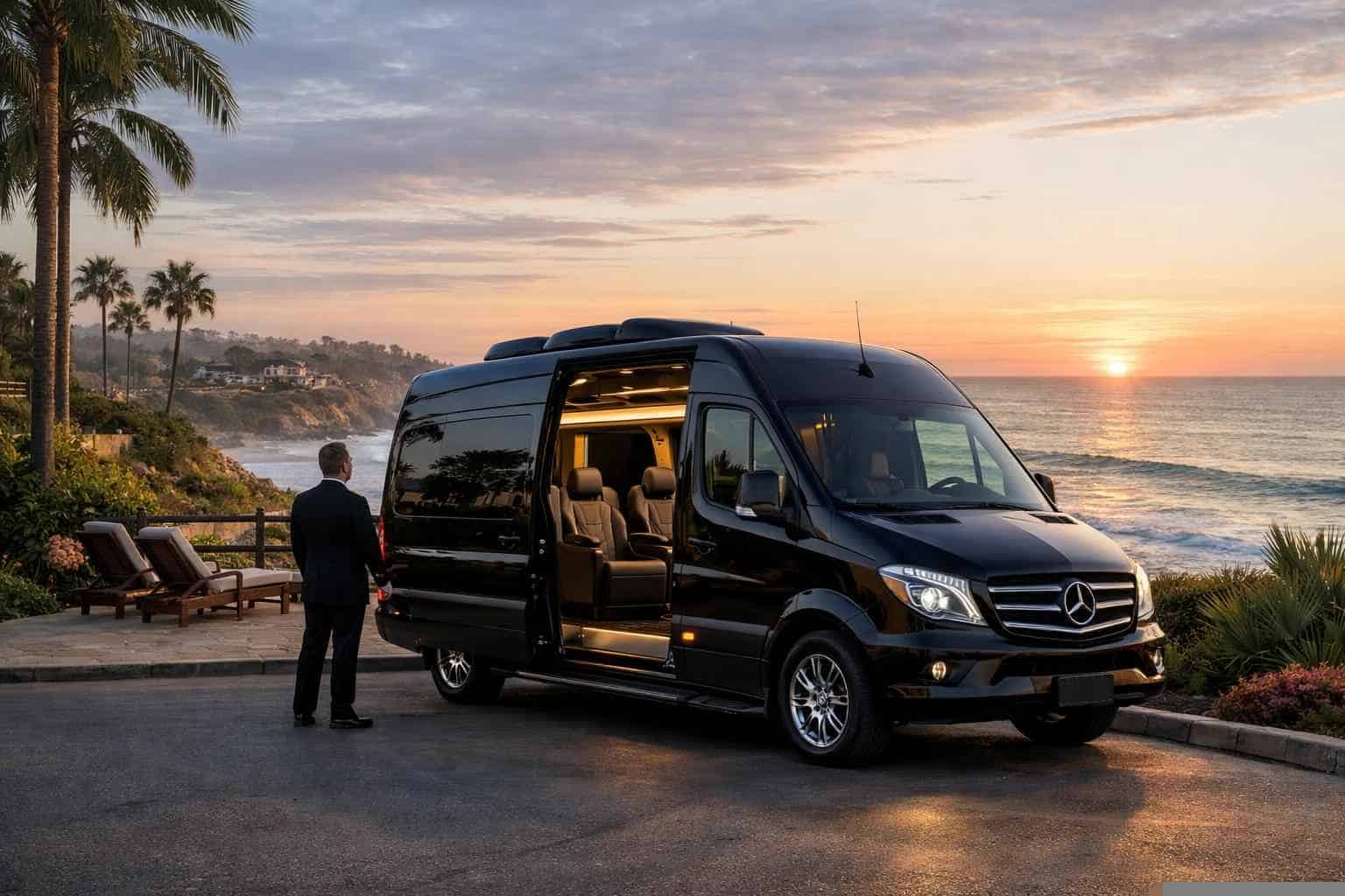 Luxury Sprinter Van Rental with Driver in Solana Beach California