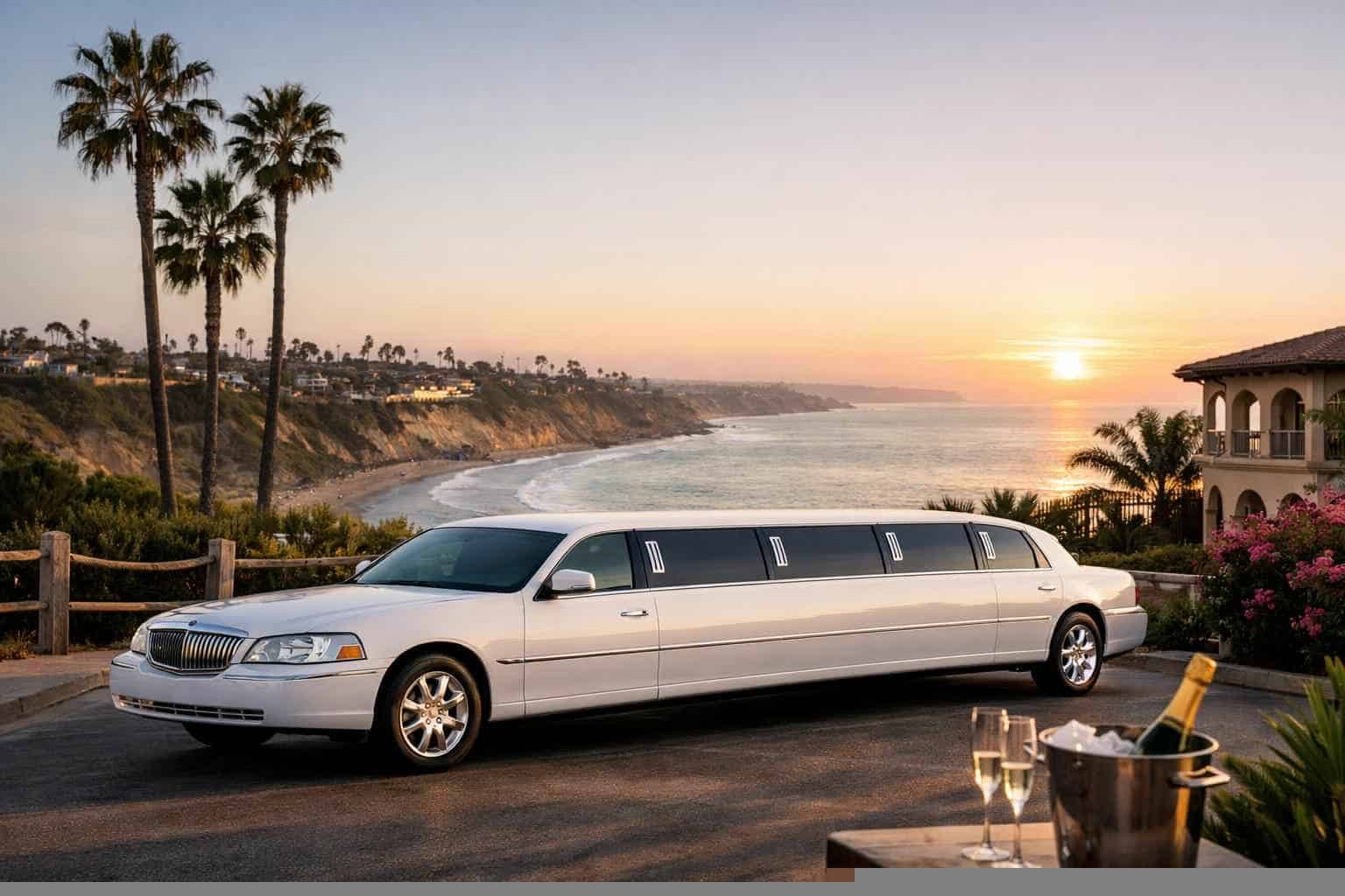 Luxury White Limo Rental in Encinitas California