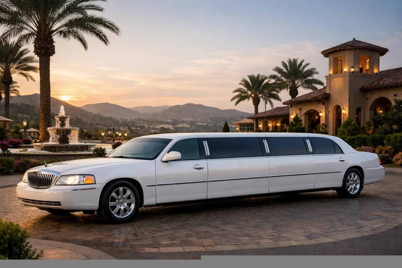 Luxury White Limo Rental in Escondido California