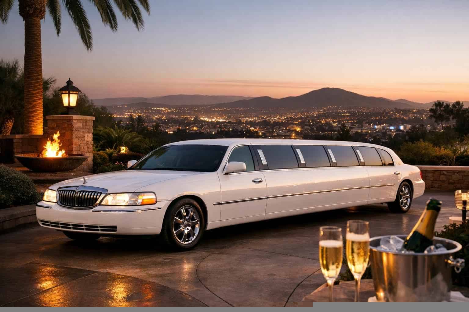 Luxury White Limo Rental in La Mesa California