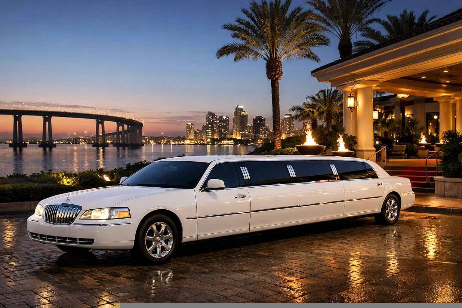 Luxury White Limo Rental in National City California