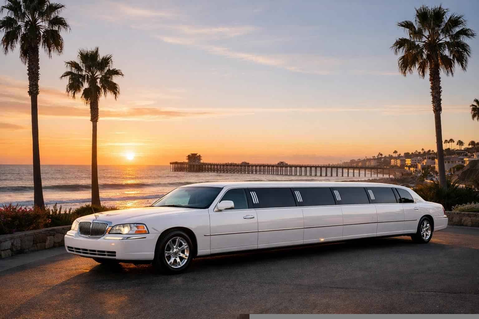 Luxury White Limo Rental in Oceanside California