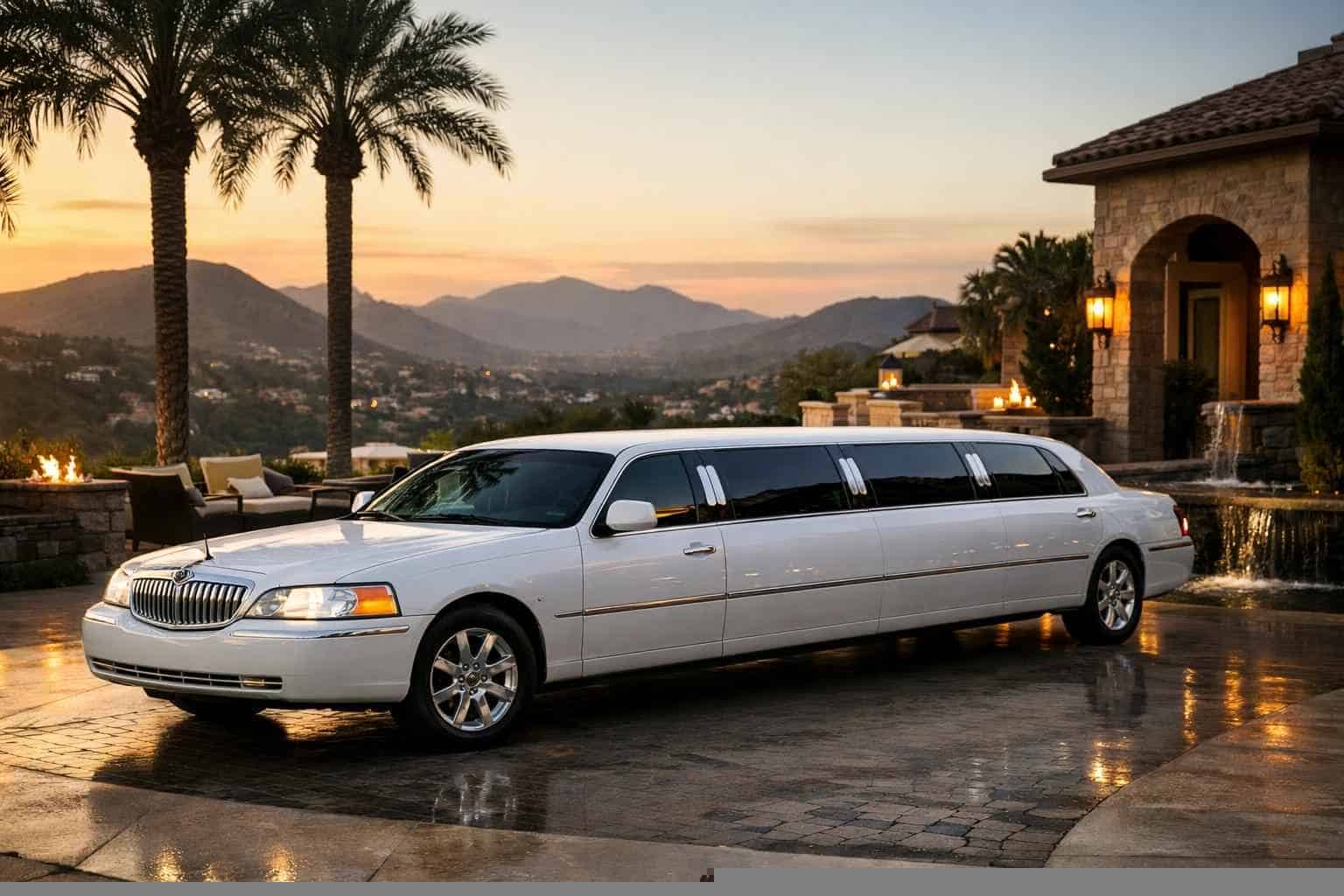 Luxury White Limo Rental in Poway California