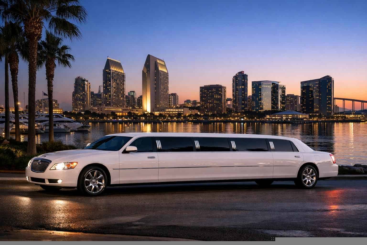 Luxury White Limo Rental in San Diego California