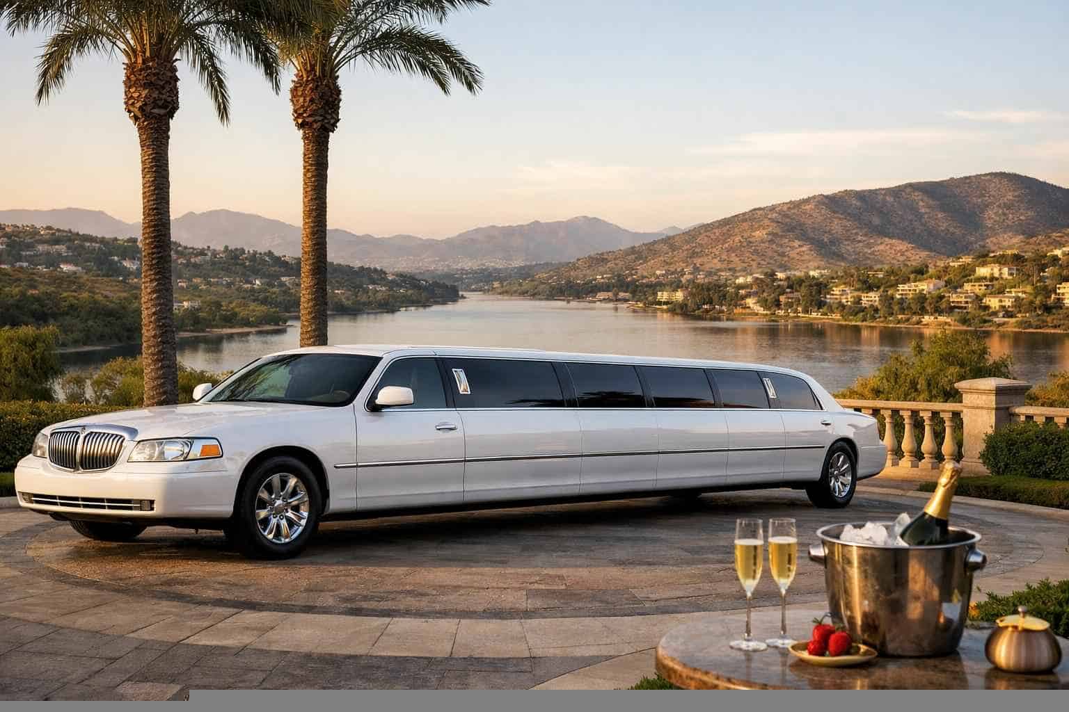 Luxury White Limo Rental in San Marcos California