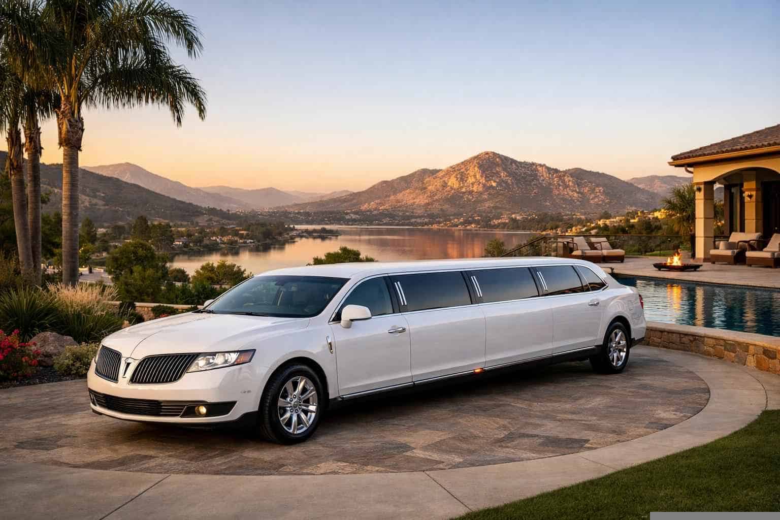 Luxury White Limo Rental in Santee California