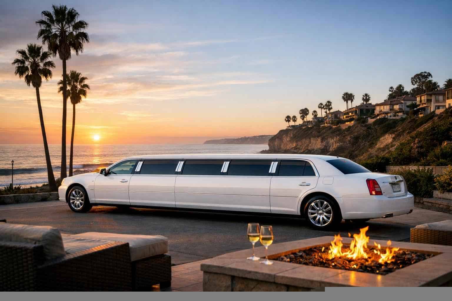 Luxury White Limo Rental in Solana Beach California