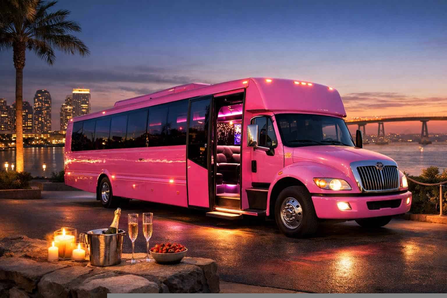 National City CA Pink Party Bus Rental