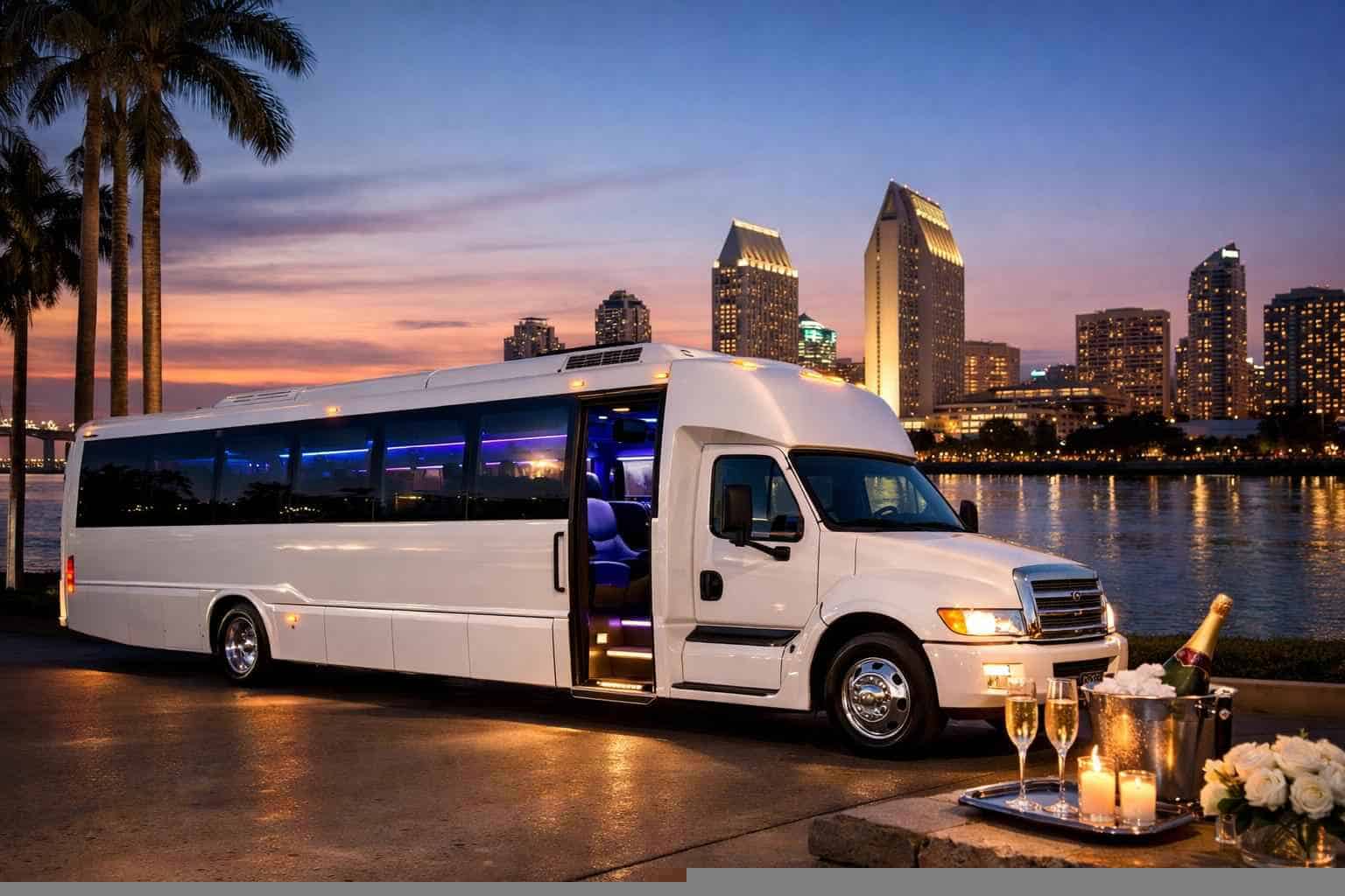 National City CA White Party Bus Rental