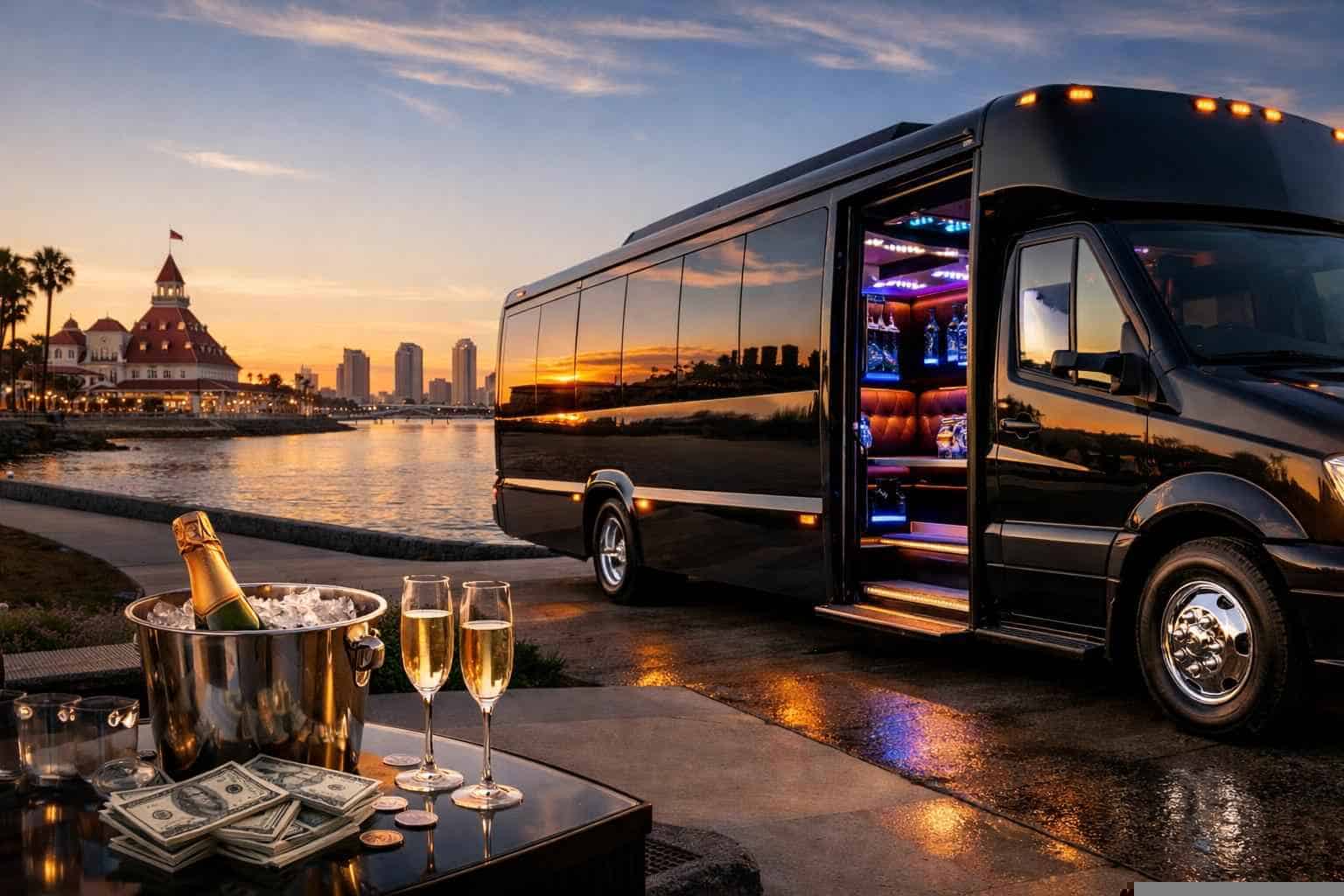 Party Bus Rental Prices in Coronado CA