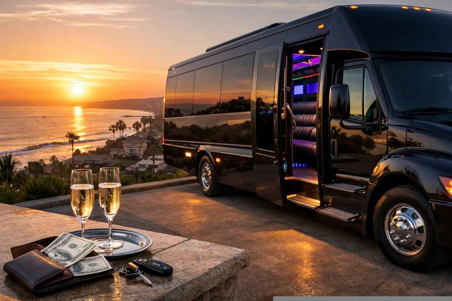 Party Bus Rental Prices in Del Mar CA